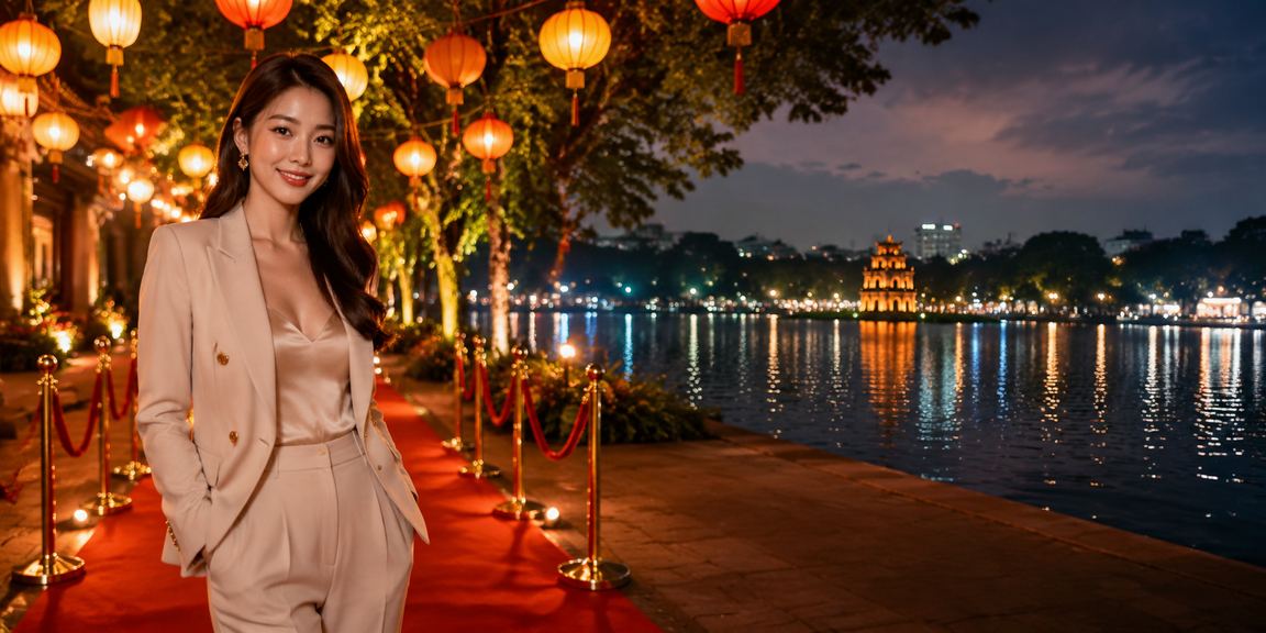 Người dùng tại chợ đêm Hà Nội kiểm tra thông tin nạp tiền và khuyến mãi trên điện thoại